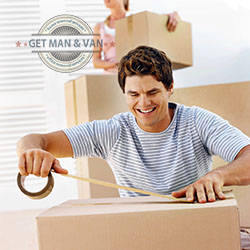 Man packing boxes