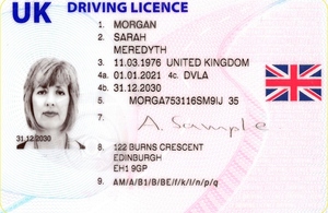 UK driving license style template